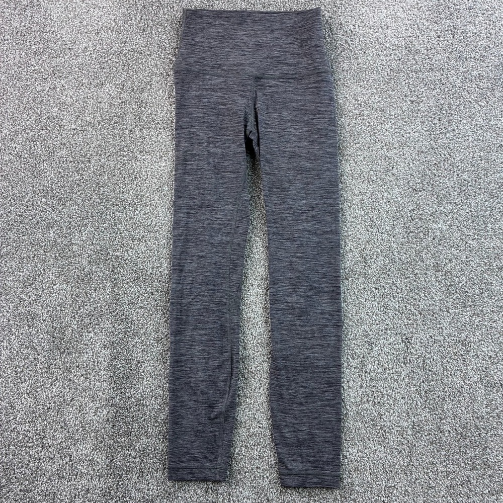 Lululemon Align High Rise Pants Women's 2 Heathered Black Grey Leggings LW5CZOS
